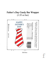 Father's Day Candy Bar Wrapper red stripe 1.55 oz