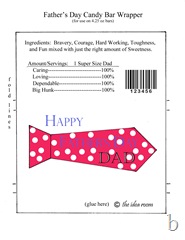 Father's Day Candy Bar Wrapper red