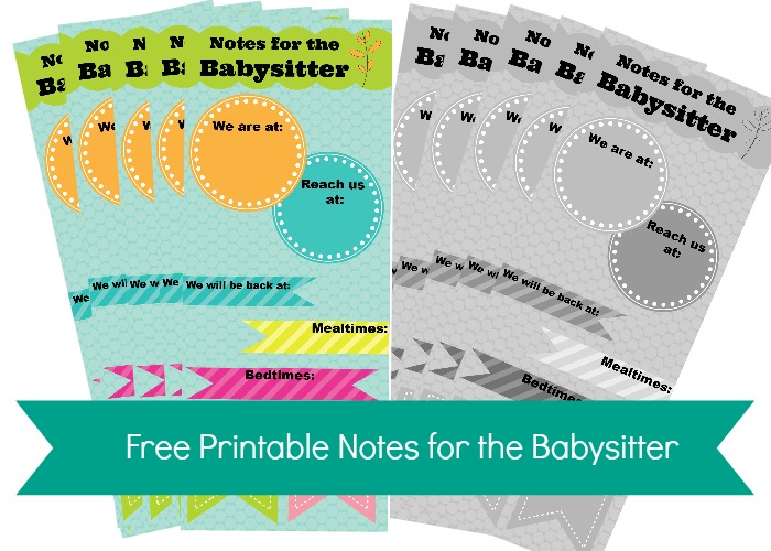 Printable Notes for the Babysitter–Somewhat Simple - The Idea Room