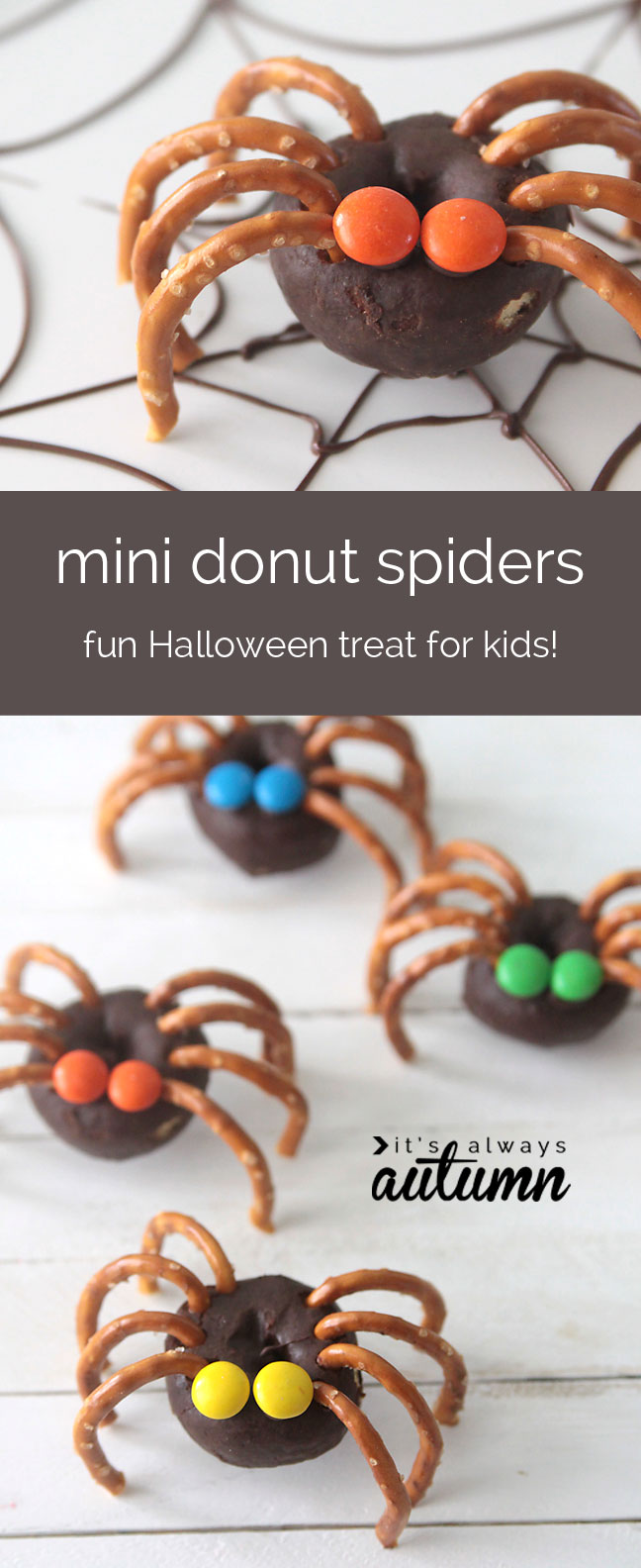 donut-pretzel-spiders-halloween-treat-kids-easy-fun