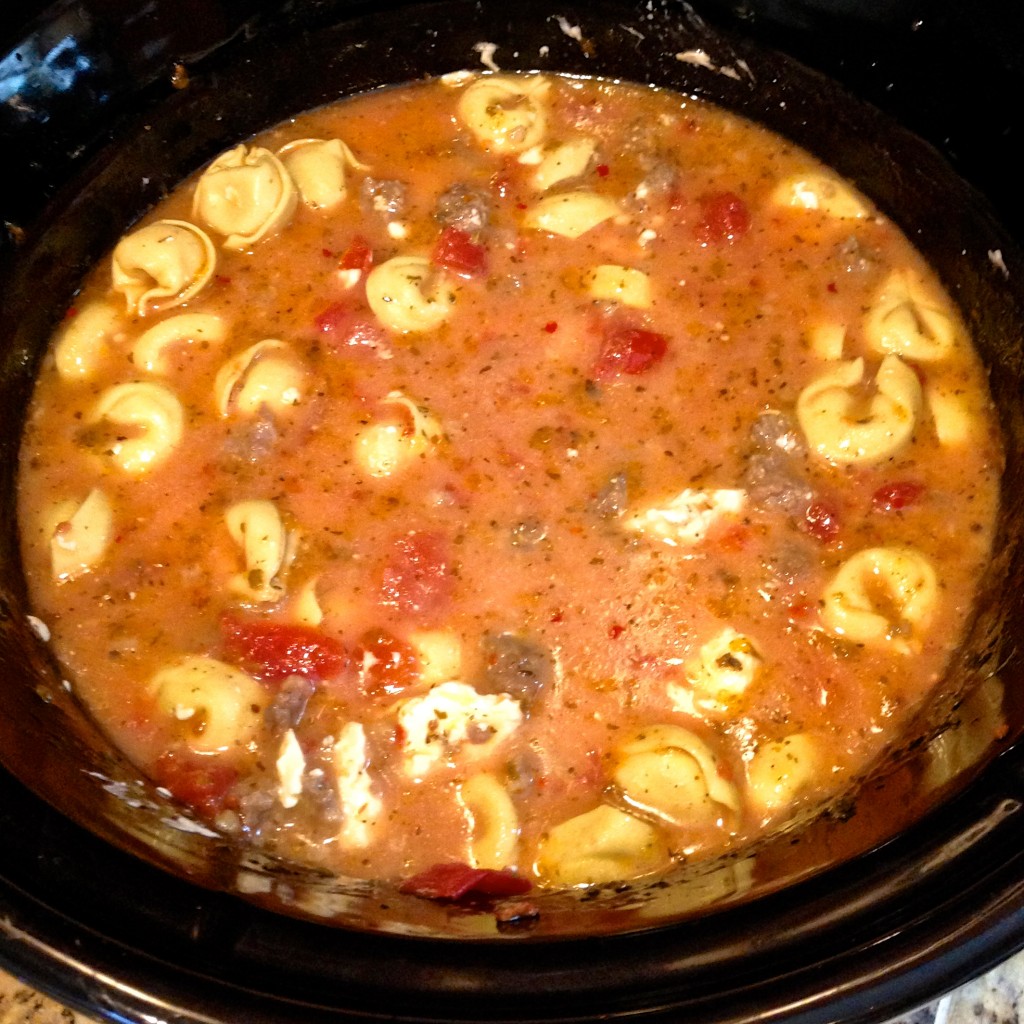 Crock Pot Sausage and Cheese Tortellini
