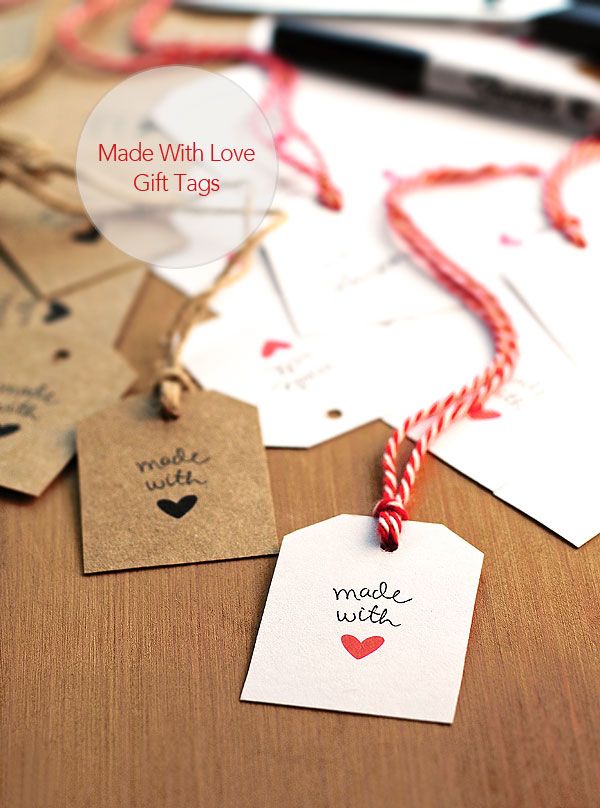 made with love printable tag