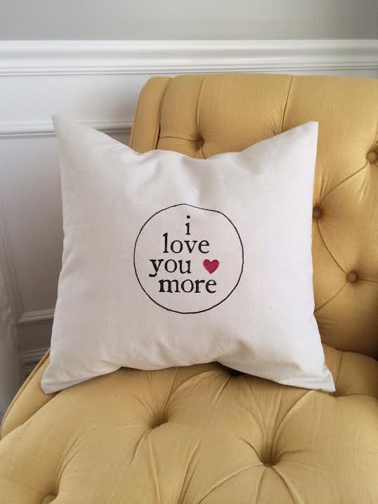 i love you more pillow