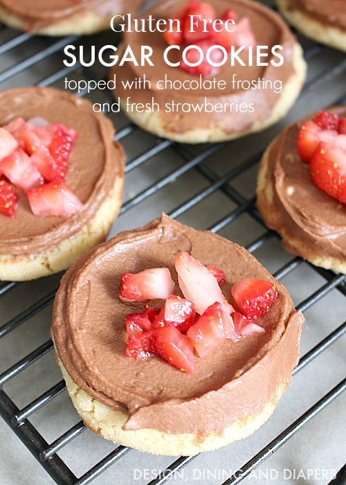 Gluten-free-sugar-cookies-topped-with-chocolate-buttercream-frosting-and-fresh-strawberries