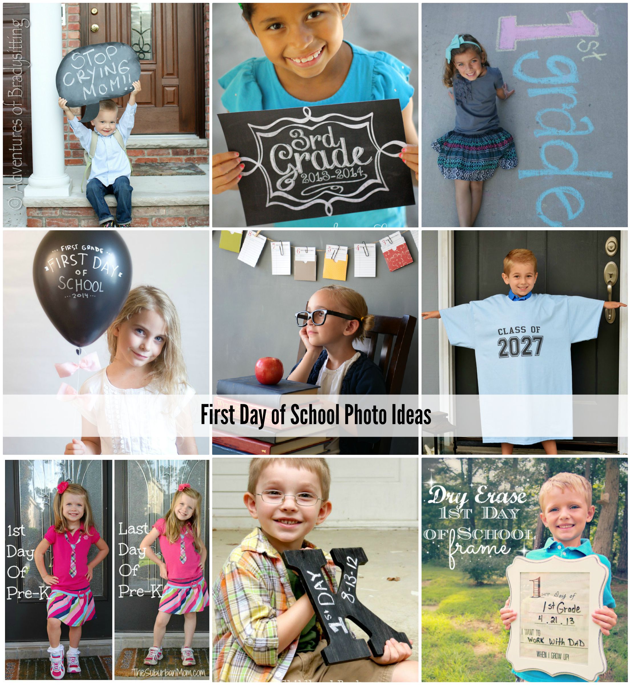 First Day of School Photo Ideas