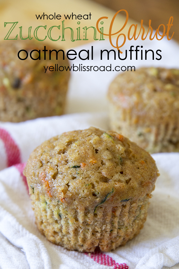 Zucchini Carrot Oatmeal Muffins title