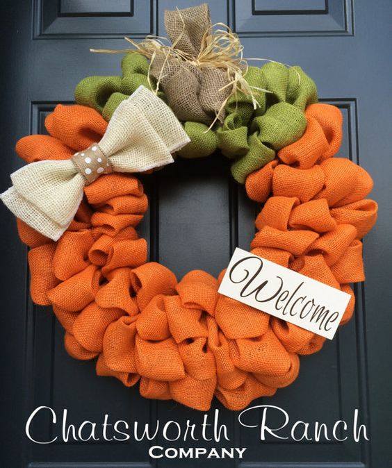 pumpkin burlap wreath