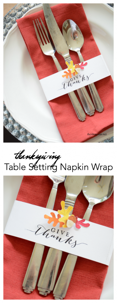 thanksgiving table setting napkin wrap pin