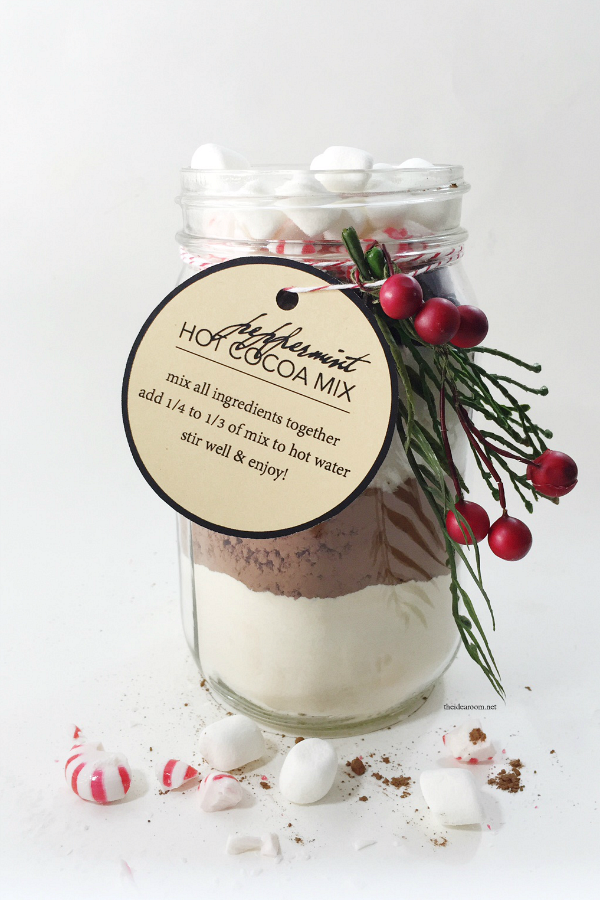 Recipes | Make this Hot Cocoa Mix in a Jar for yourself or to give to family and friends this holiday season. Add peppermint to make it Peppermint Hot Cocoa Mix.