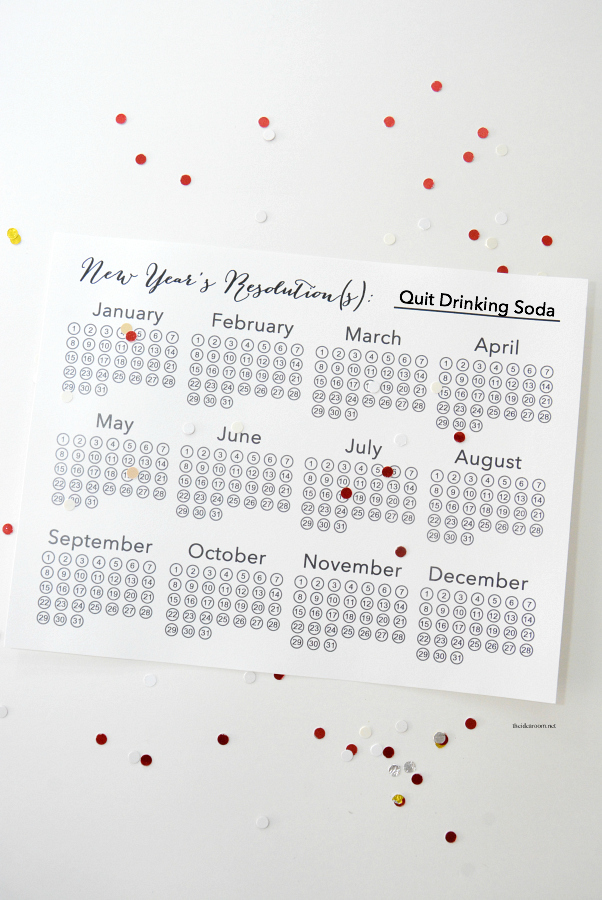 New Year's Eve Resolutions Printable Calendars - The Idea Room