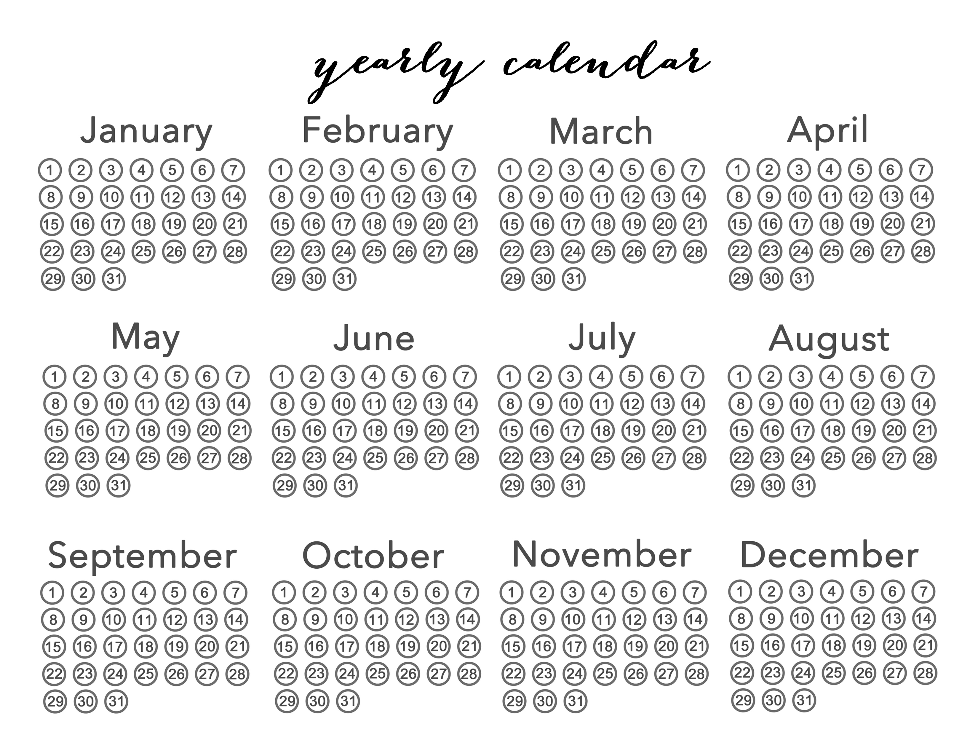 New Year's Eve Resolutions Printable Calendars - The Idea Room