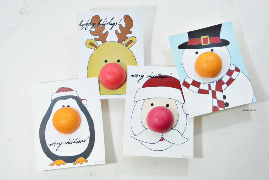 christmas | Free printable eos Christmas Gifts or stocking stuffers for your friends, family and teachers. So easy to make and so fun for someone who loves eos. 