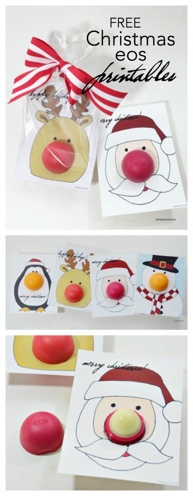 Christmas | Free printable eos Christmas Gifts or stocking stuffers for your friends, family and teachers. So easy to make and so fun for someone who loves eos. 