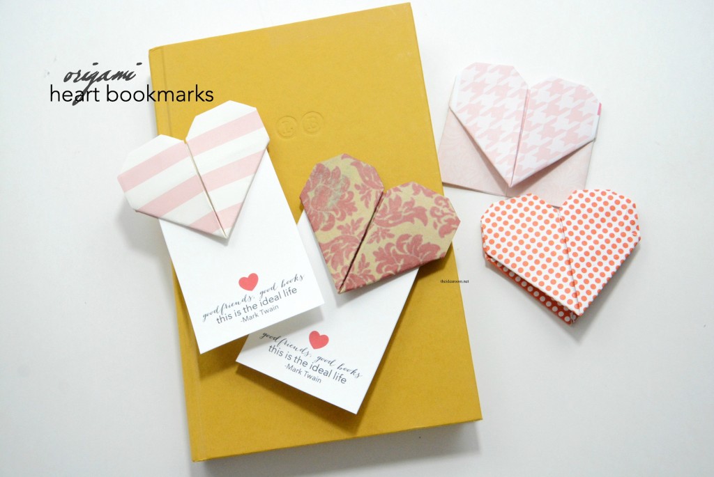 Origami Heart bookmarks