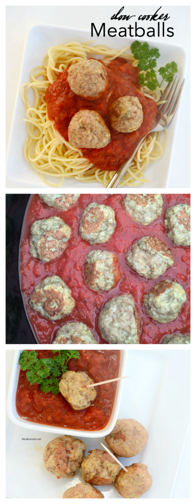 Recipes | These Slow Cooker Meatballs are so easy to make and are the perfect appetizer dipped in marinara or alfredo sauce. Also great on top of your favorite pasta.