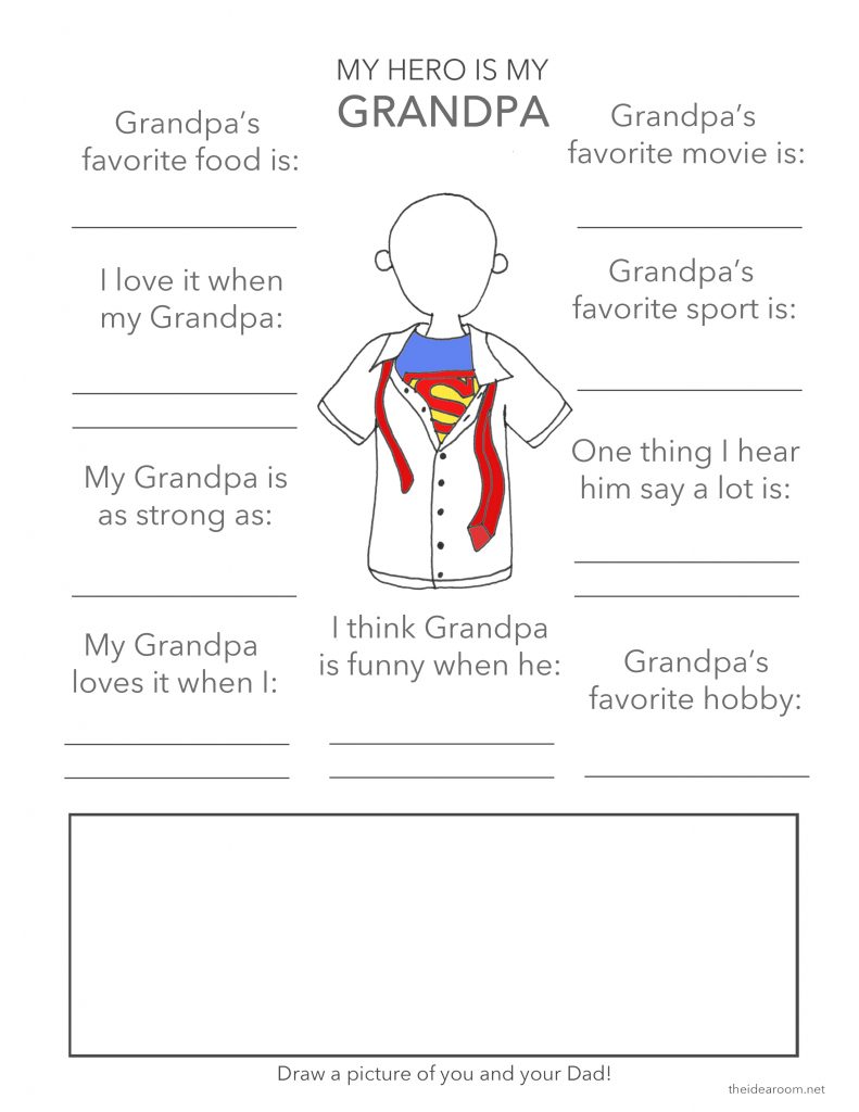 Father's Day Printable Fact Sheet Grandpa Final