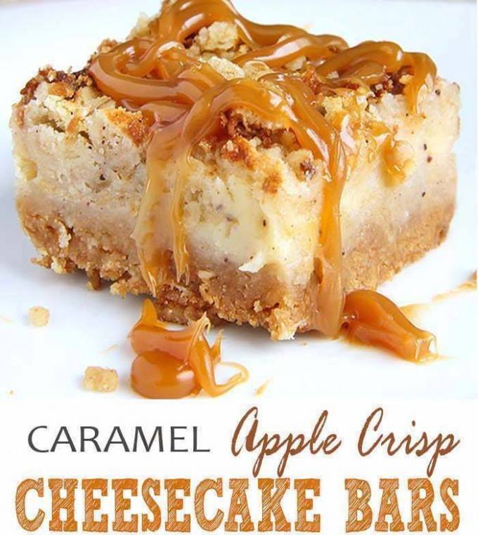 caramel apple cheesecake bar