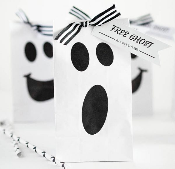 free printable halloween ghost gift bag