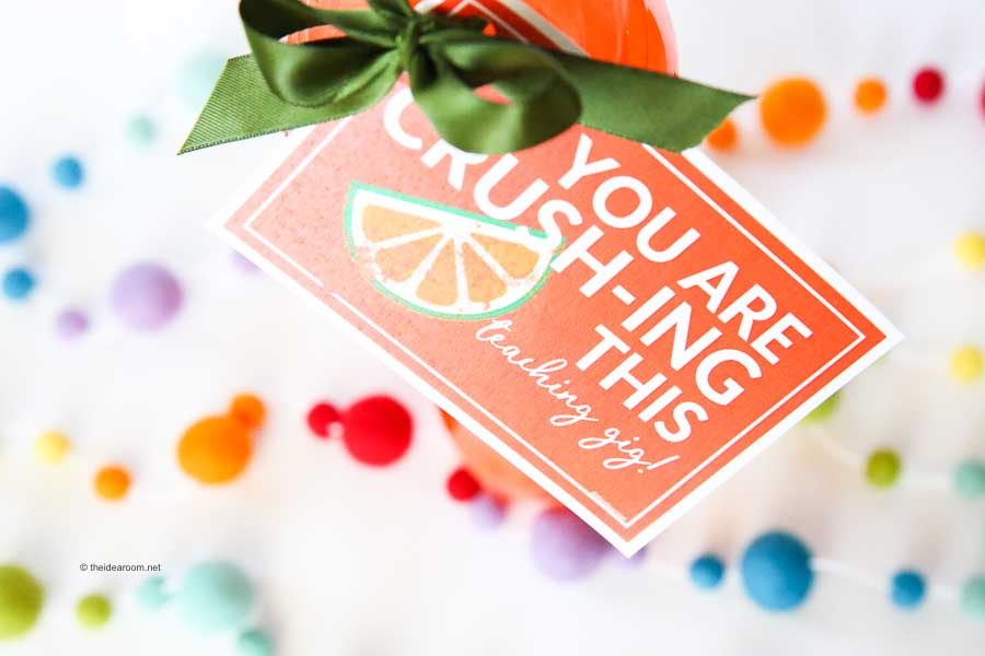 Orange Crush Soda Teacher Appreciation Gift and Free Printable #teacherappreciation #printable