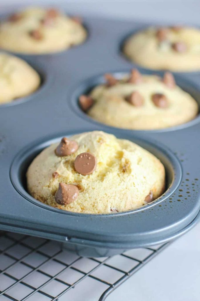 I absolutely love these easy 4 ingredient Banana Chocolate Chip Muffins! 