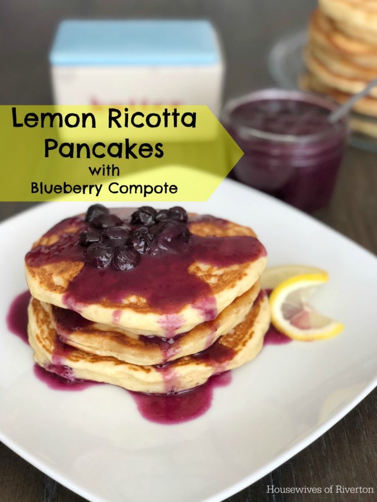 Try These Lemon Ricotta Pancakes! So Delicious With A Blueberry Compote! 