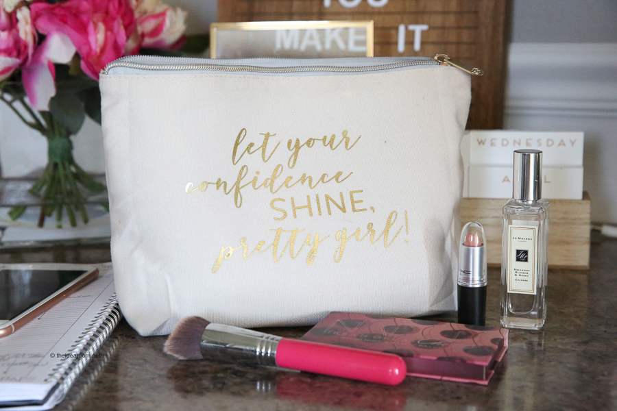 Personalized makeup bag